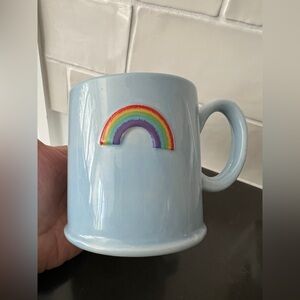old pottery company Rainbow Ceramic Mug - Blue cream color